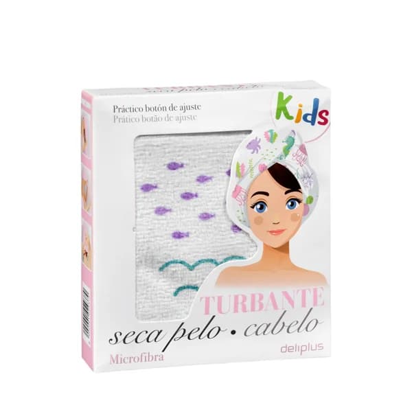 Toalla turbante kids estampado seca pelo microfibra Deliplus