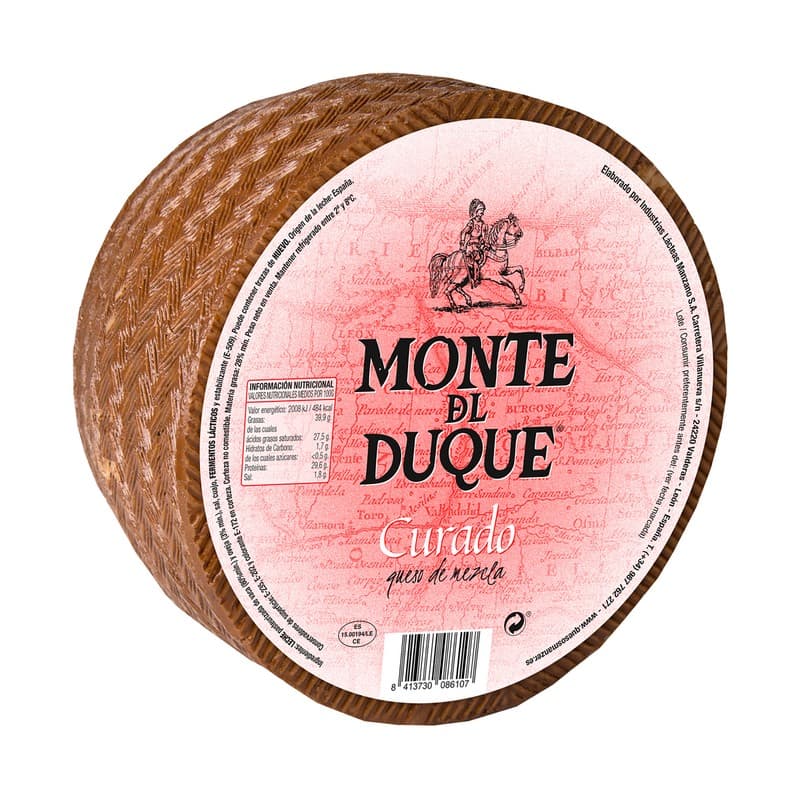 MONTE DUQUE Queso mezcla curado, cuña.