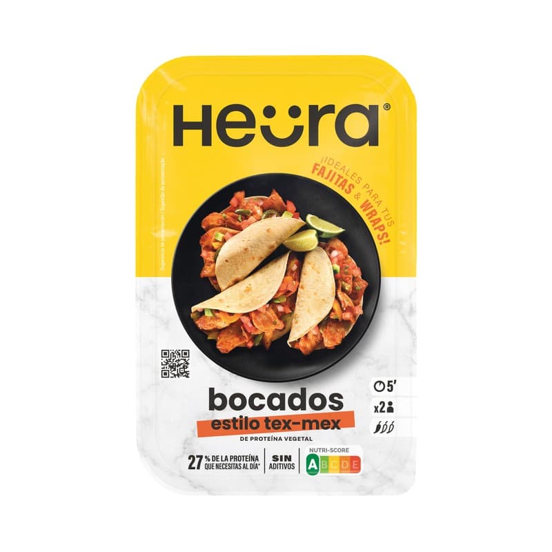 HEÜRA Bocados de proteína vegetal estilo tex mex 160 g.