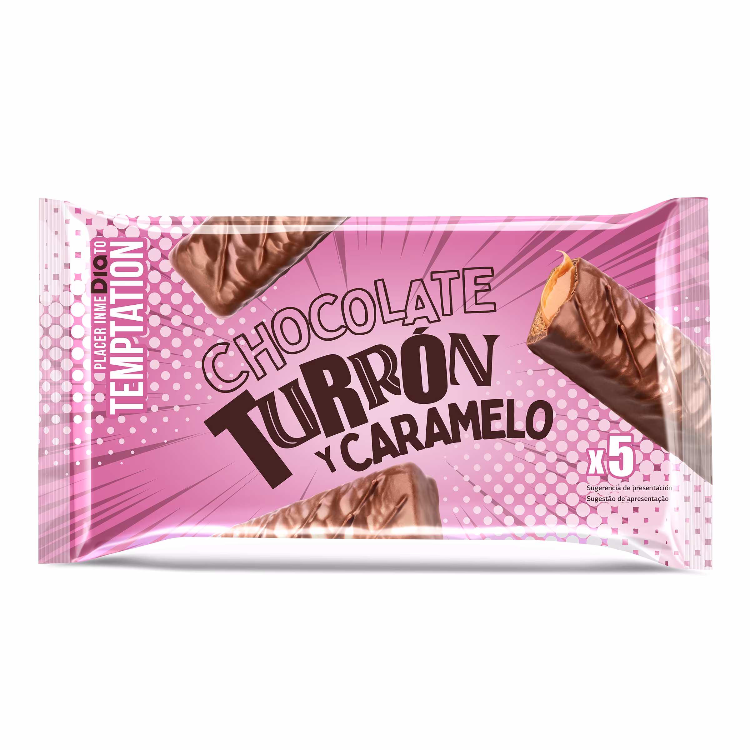 Barritas de chocolate, turrón y caramelo Dia Temptation 200 g