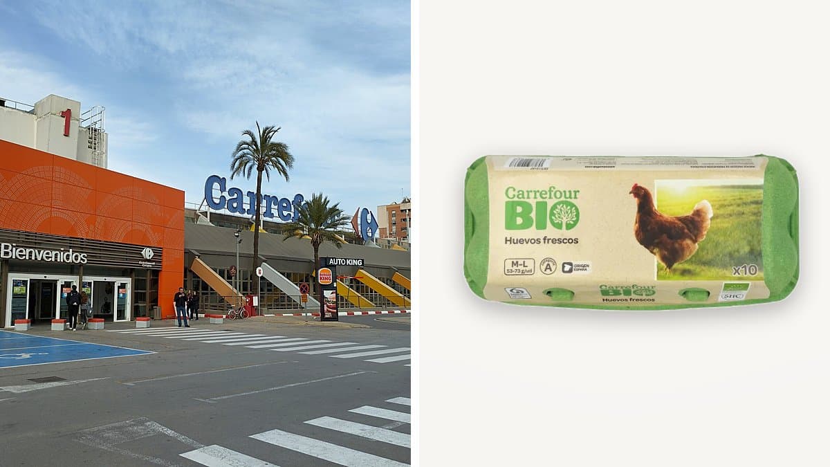 Huevo marrón con código impreso en la cáscara mostrando el número cero de producción ecológica
