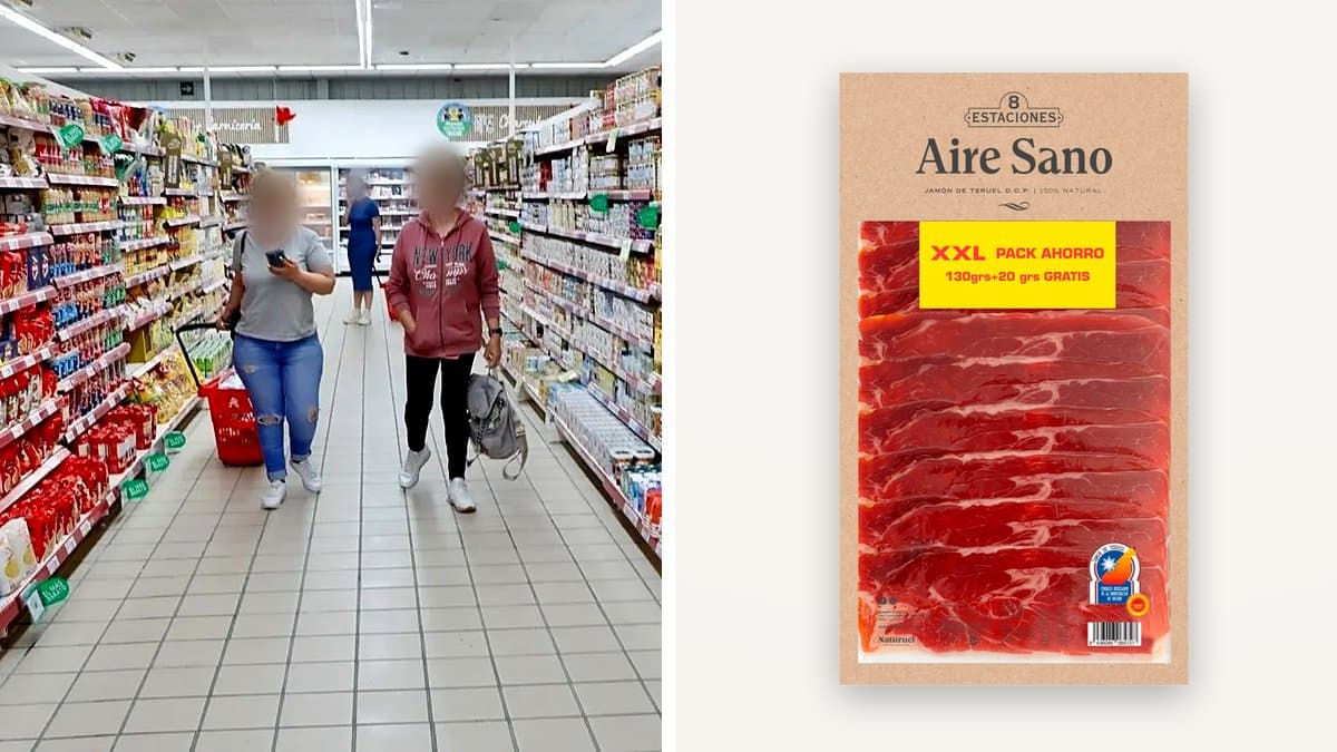 Etiquetas de productos con sellos DOP e IGP en botellas y envases de supermercado