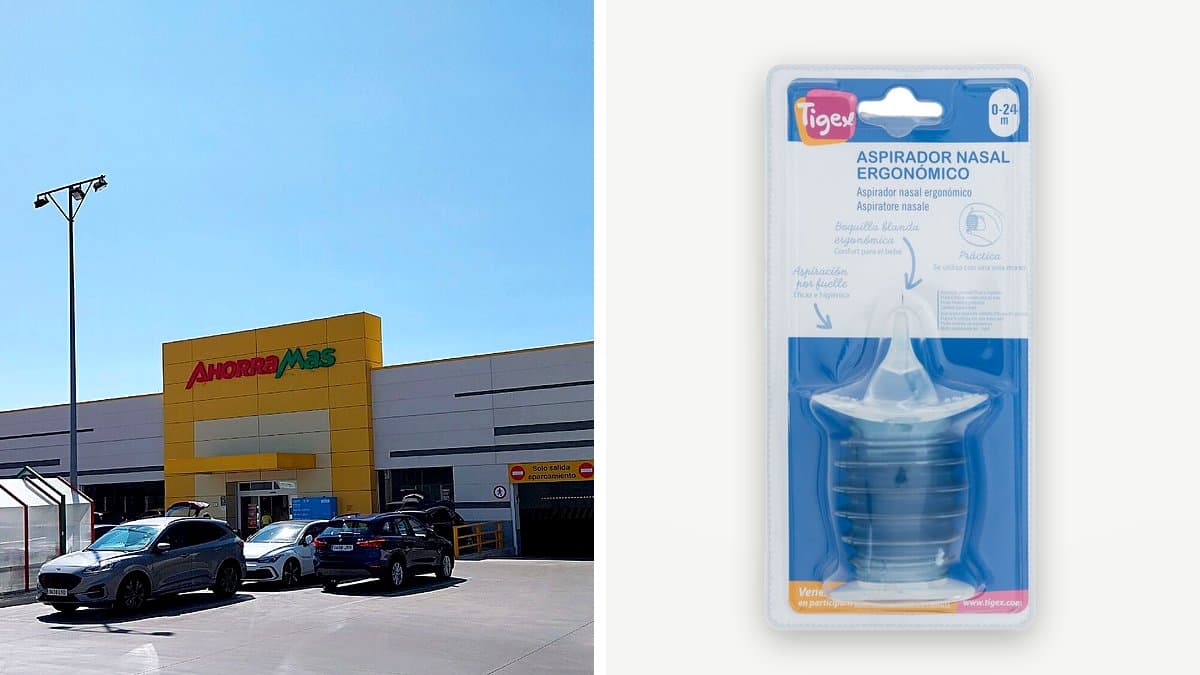 Aspirador nasal de silicona Tigex sobre una superficie blanca, limpio y listo para usar