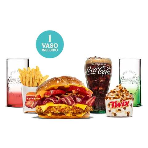 MENÚ DUO BACON CHEDDAR POLLO VERANO CON VASO — Burger King