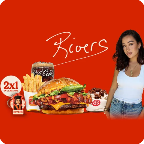 MENÚ COMPLETO STEAKHOUSE CHEDDAR + LLAVERO — Burger King