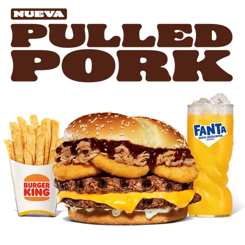 MENÚ PULLED PORK & ONION DOBLE CARNE — Burger King