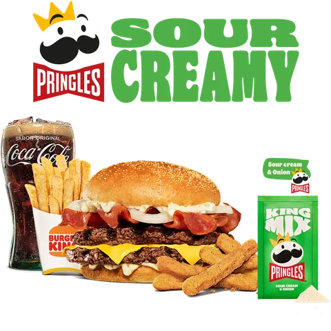 COMBO PRINGLES SOUR CREAMY DOBLE CARNE — Burger King