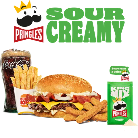 COMBO PRINGLES SOUR CREAMY CARNE — Burger King