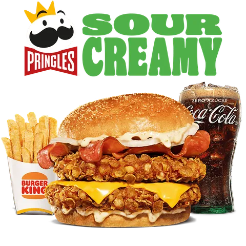 MENÚ PRINGLES SOUR CREAMY DOBLE POLLO — Burger King