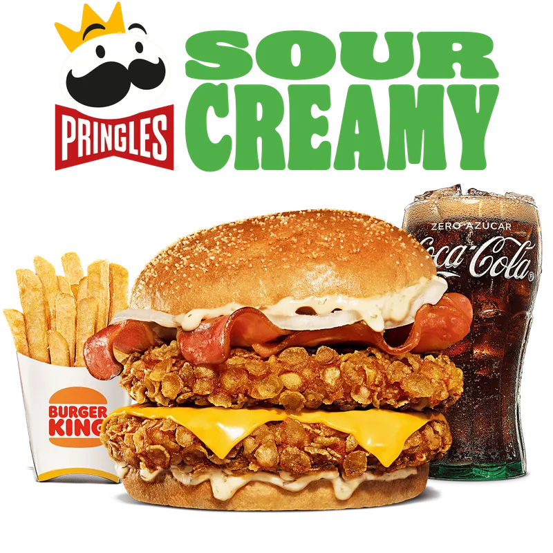 Carta de Burger King: MENÚ PRINGLES SOUR CREAMY DOBLE POLLO