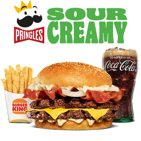 MENÚ PRINGLES SOUR CREAMY DOBLE CARNE — Burger King