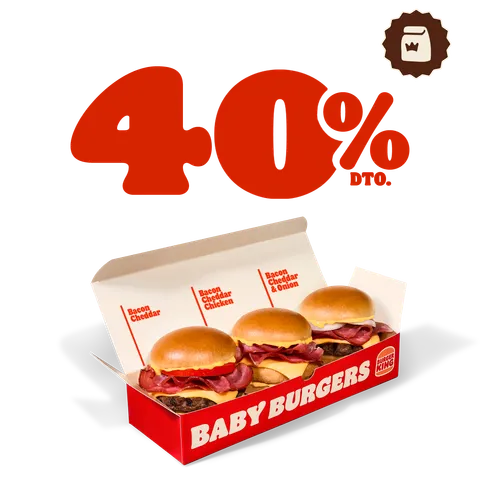 40% BABY BURGERS BACON CHEDDAR — Burger King
