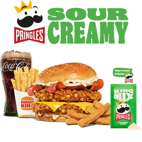 COMBO PRINGLES SOUR CREAMY DOBLE POLLO — Burger King