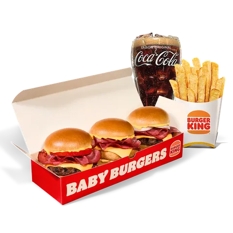 MENÚ BABY BURGERS BACON CHEDDAR — Burger King