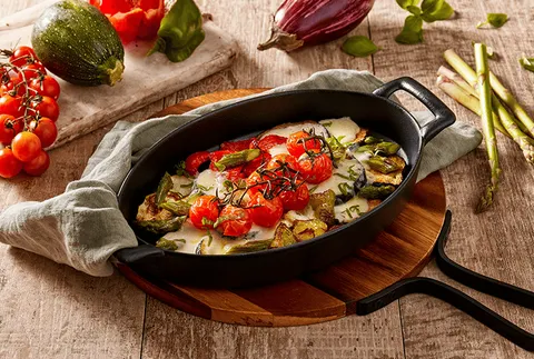 VERDURE AL FORNO E PROVOLONE — Ginos