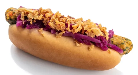 Hot dog vegetariano con guarnición — Restaurante IKEA