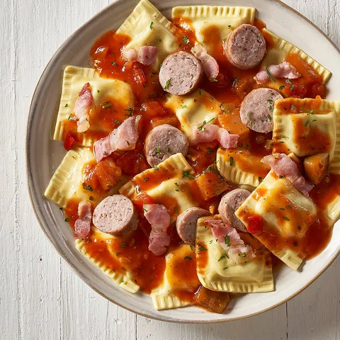 Quadrelli di salsiccia di bergamo — Muerde la Pasta