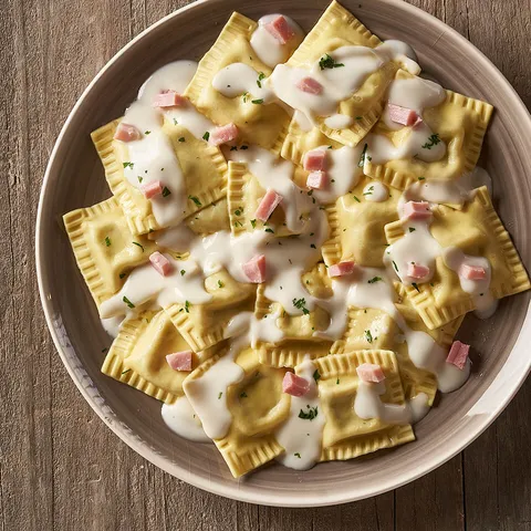 Quadrelli di prosciutto cotto e formaggio — Muerde la Pasta