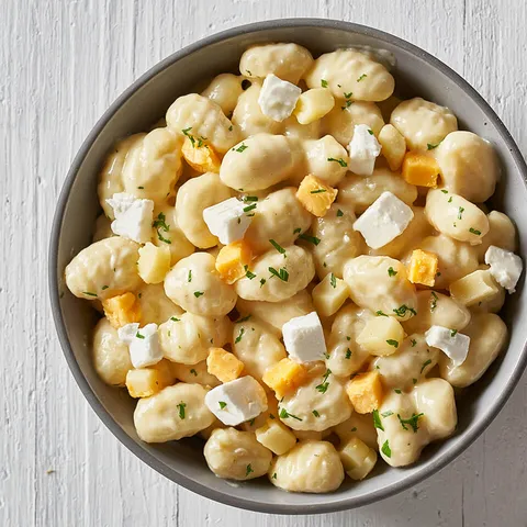 Gnocchi con salsa de 7 quesos — Muerde la Pasta