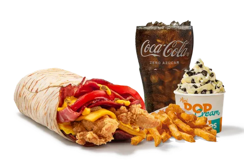 Menú Completo Chicken Cheesy Wrap — Popeyes