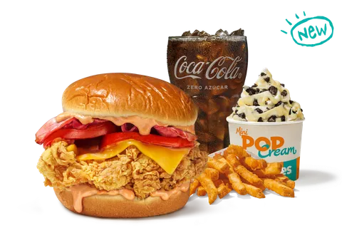 Menú Completo Creamy Chicken Sandwich — Popeyes