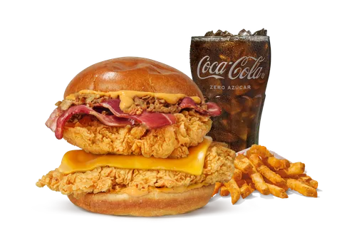 Menú Cheesy Chicken Sandwich Doble — Popeyes