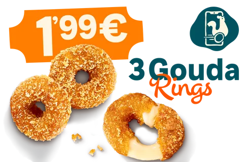 3 Gouda Rings por solo 1,99€ — Popeyes