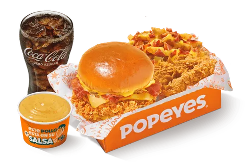 Chicken Cheesy Combo Mediano — Popeyes