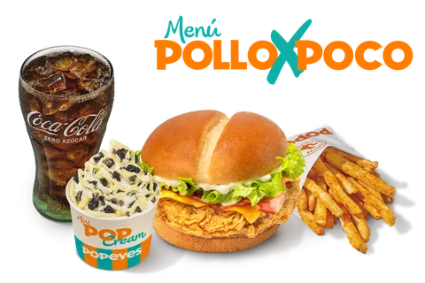 Menú PolloXPoco Bacon Cheeseburger + Mini Pop Cream — Popeyes