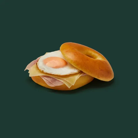 Bagel de jamón y queso con huevo — Starbucks