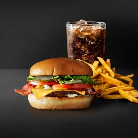 Cheeseburger Deluxe Bacon Menu — Sunset Boulevard