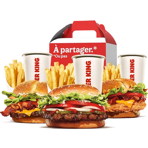 3 Menus + 1 Kingbox — Burger King