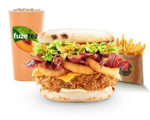Menu Burger Naan Bacon & Onion — Chicken Street