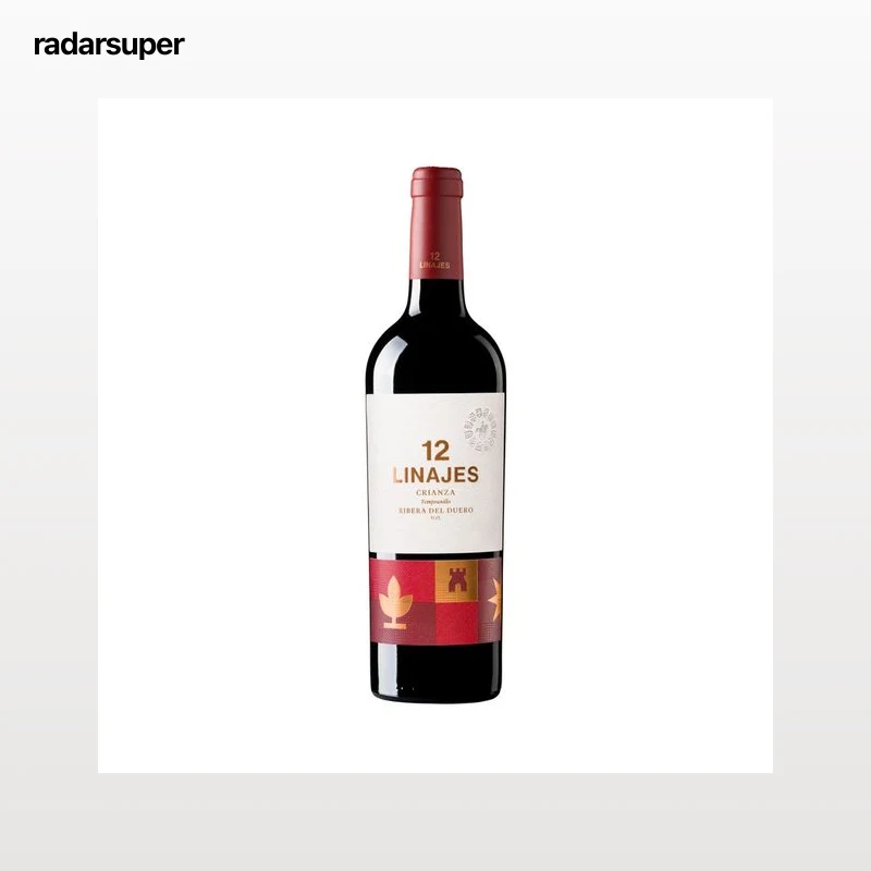LOS 12 LINAJES  Vino tinto crianza con denominación de origen Ribera del Duero LOS 12 LINAJES botella de 75 cl.