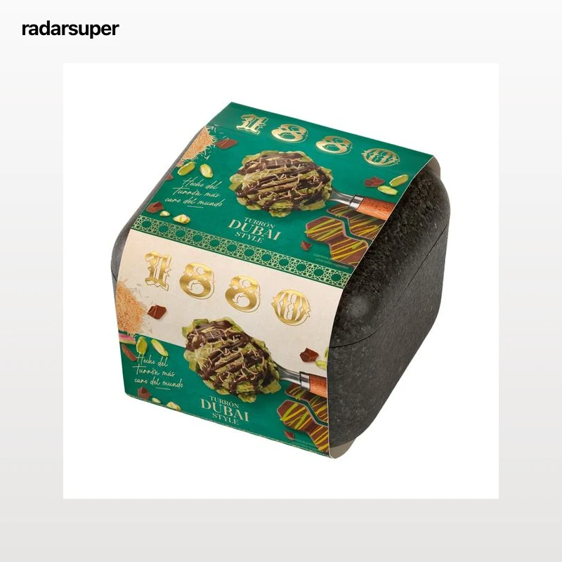 1880 Tarrina de helado de turrón estilo Dubái (chocolate con pistacho) 430 ml.