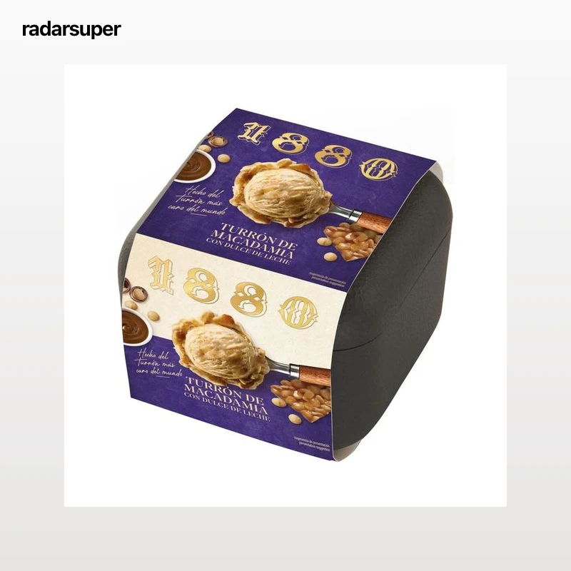 1880 Tarrina de helado de turrón y nueces de macadamia con dulce de leche 430 ml.
