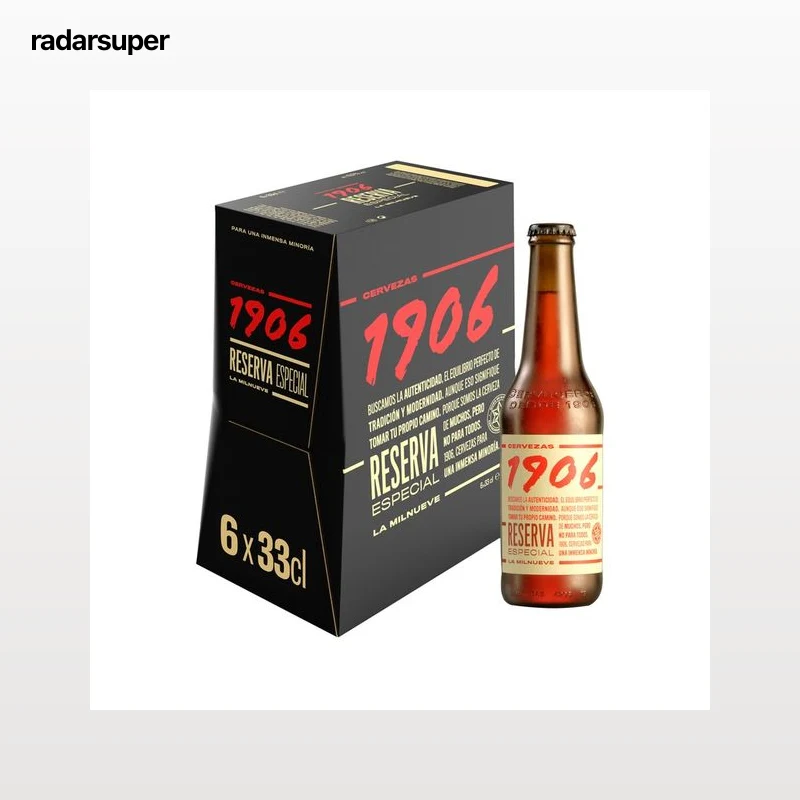 1906 Cervezas reserva especial pack de 6 botellines de 33 cl.