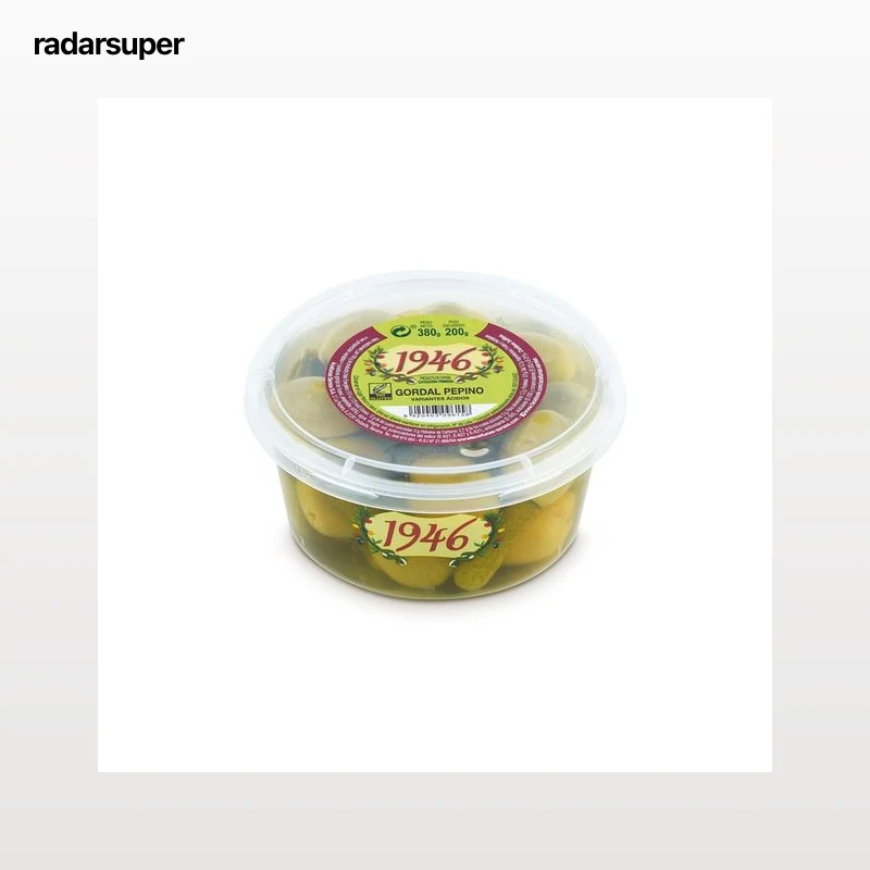1946 Aceitunas gordal pepino tarrina 1946 200 gramos.