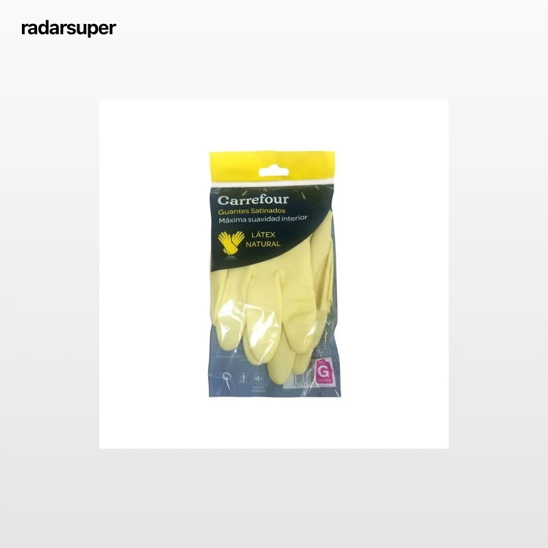 2 Guantes satinados de Látex Carrefour  G - Amarillo