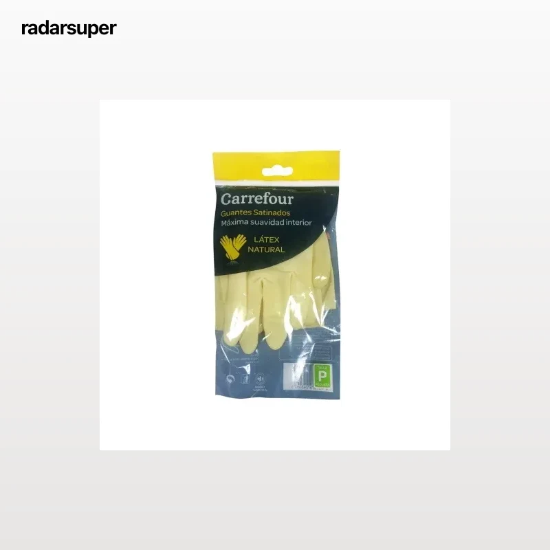 2 Guantes satinados de Látex Carrefour  P - Amarillo