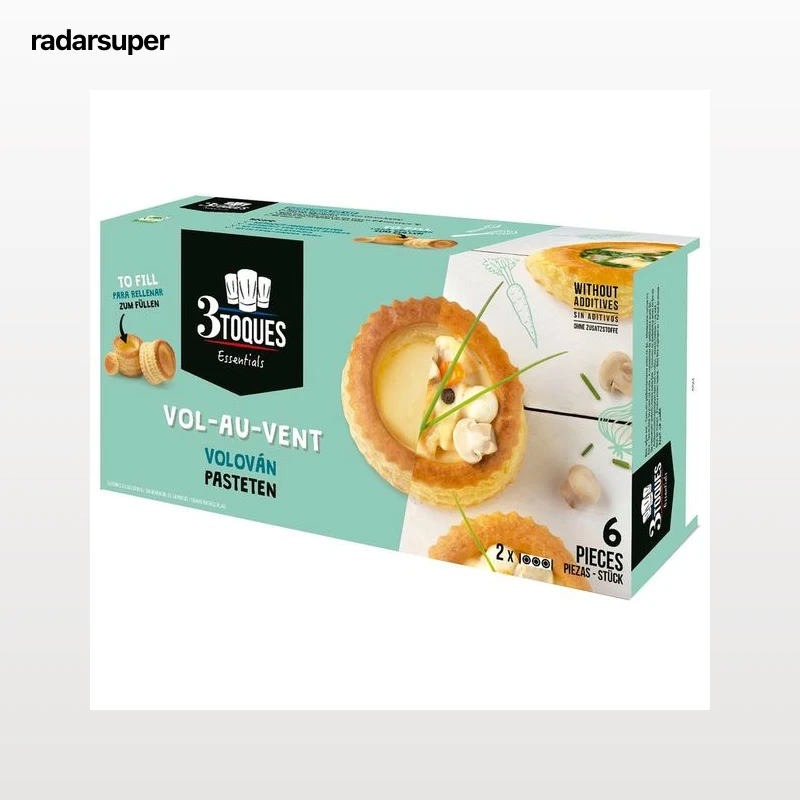 3 TOQUES Vol-Au-Vents (Volován) 6 uds x 25 g.