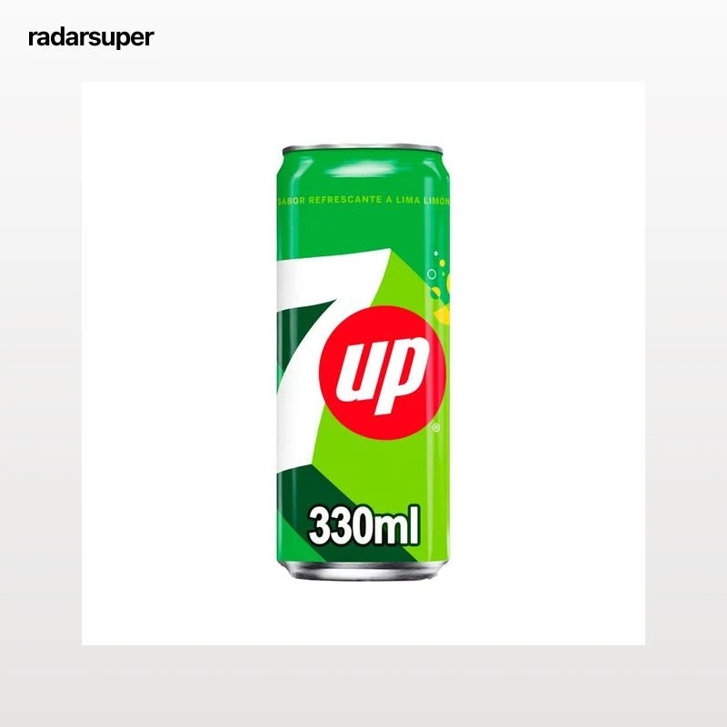7UP Refresco con aromas naturales y sabor a lima limón lata de 330 ml.