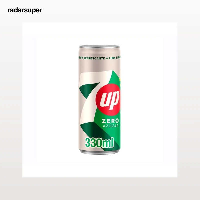 7UP Zero Refresco con sabor a lima limón, en lata de 330 ml.