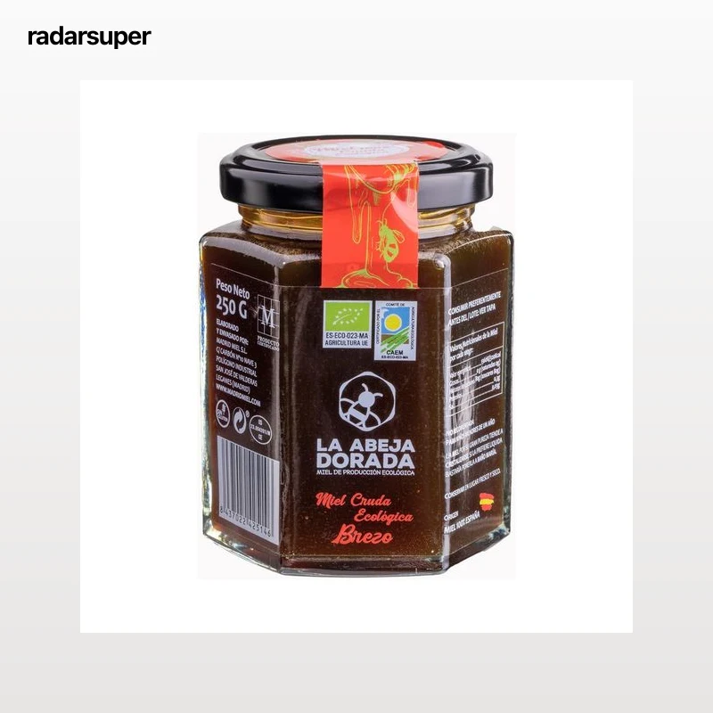 LA ABEJA DORADA Miel cruda ecológica de brezo tarro 250 g.