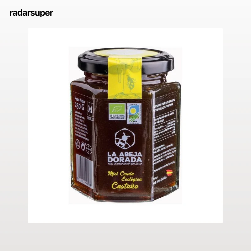 LA ABEJA DORADA Miel cruda ecológica de castaño tarro 250 g.