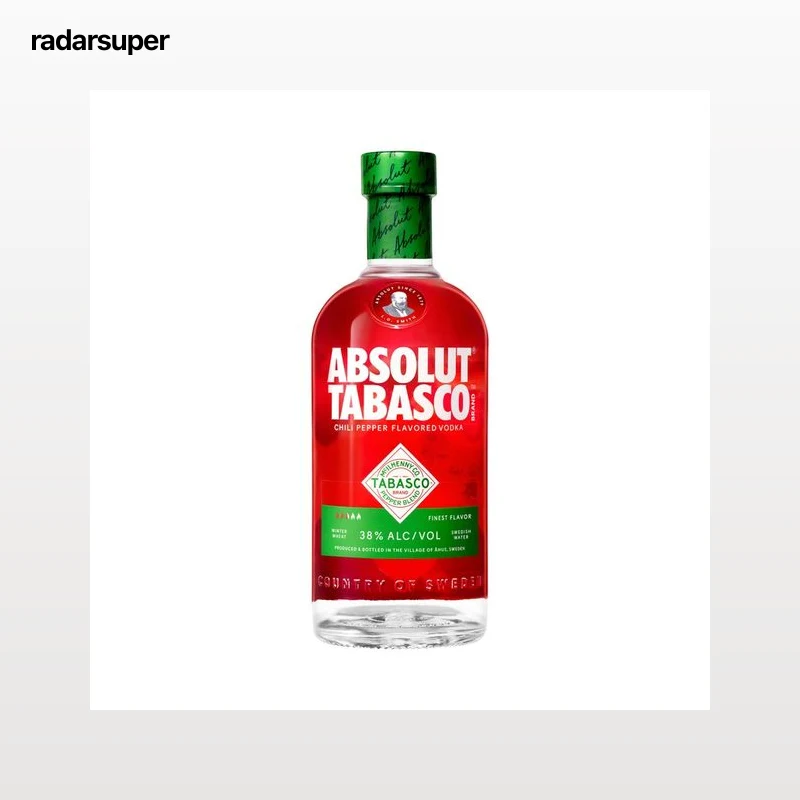 ABSOLUT Tabasco Vodka blanco con sabor a chile picante botella 70 cl.