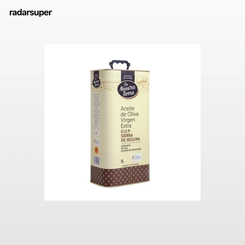 Aceite de oliva virgen extra De Nuestra Tierra D.O. Sierra de Segura lata 5 l.