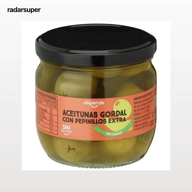 Aceitunas gordal Alipende 180g con pepinillo