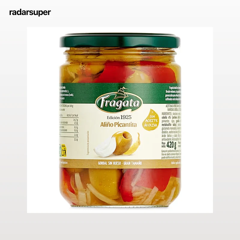 Aceitunas gordal sin hueso picantes Fragata 200 g