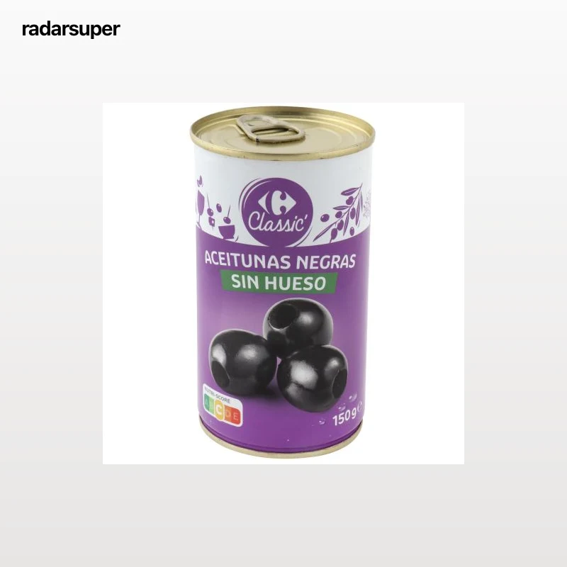Aceitunas negras cacereñas sin hueso Classic Carrefour 150 g.
